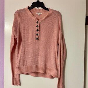 American Eagle Knit Sweater Top 1/4 Button top (Pink) XS Vintage